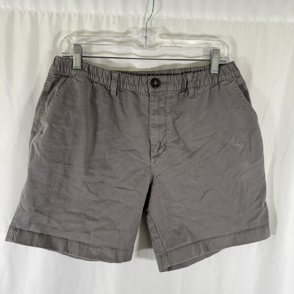 Chubbies Shorts Men's Large Grey Chino Elastic Waist Cotton Blend Pockets - Picture 1 of 9